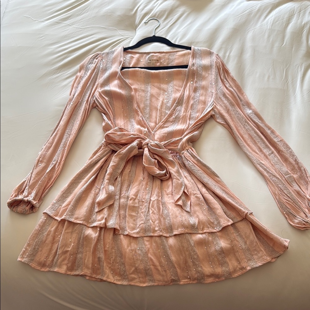 Pink Sparkle Wrap Dress